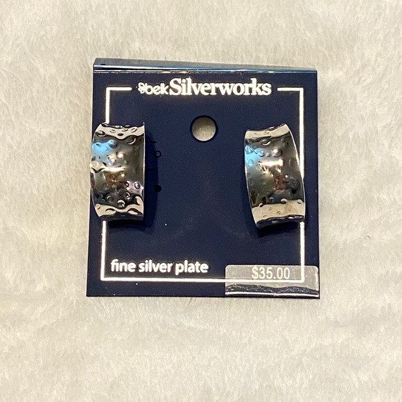 Belk Silverworks Womens Silver Plated Hoop Earrings - Picture 2 of 11